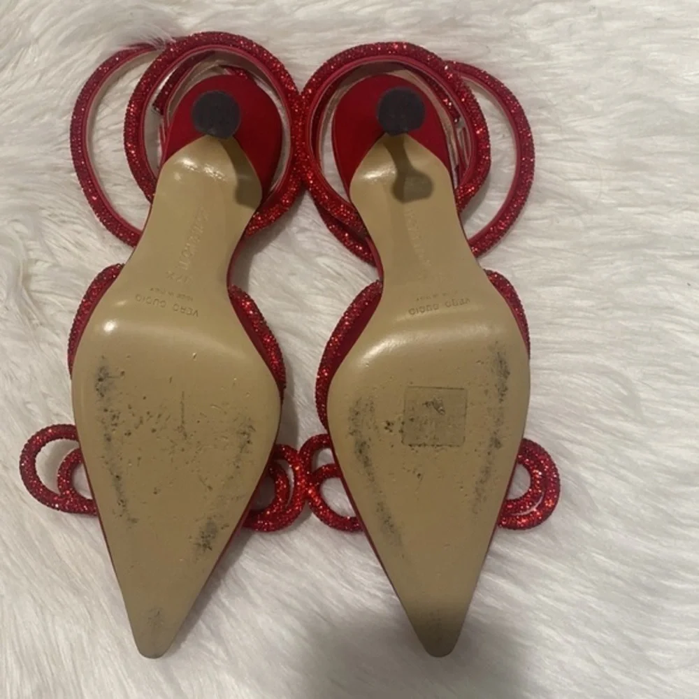 Mach & Mach Crystal Double Bow pointed toe pump size‎ 37.5EU